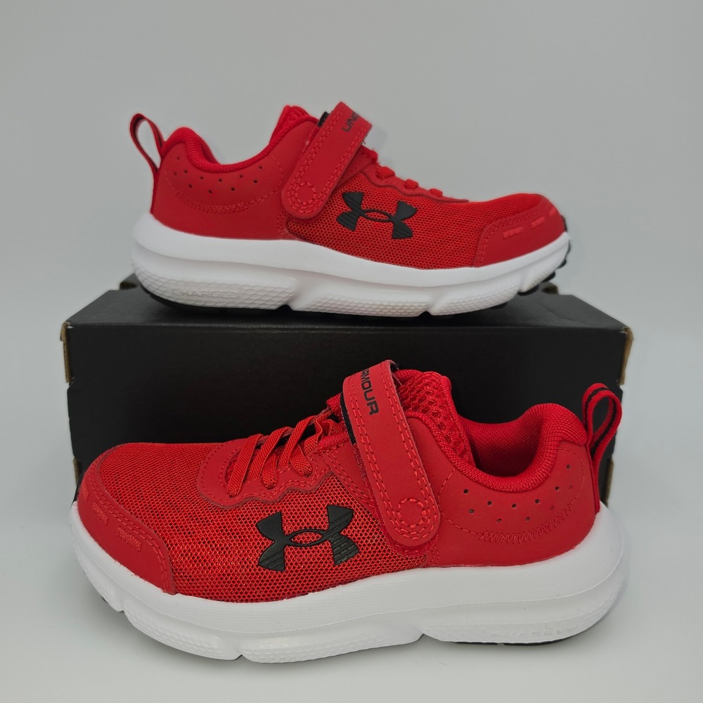 Under Armour BPS Assert 10 Wide AC Red Black Kids Running Shoes 3026186-600 12K